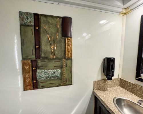 IMG_0107. 3 STALL PLATINUM WOMEN_S STALL WALL ART AND SINK
